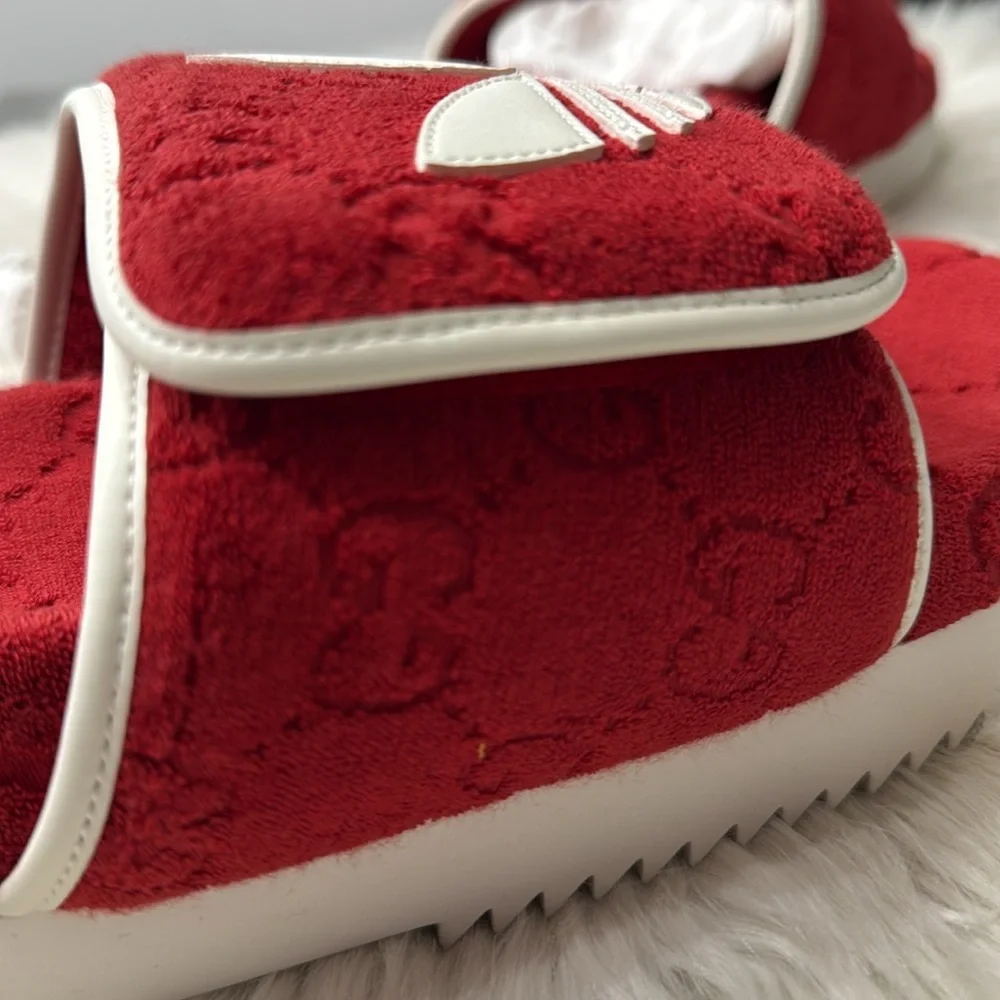 GUCCI x ADIDAS RARE Terry Cloth GG Monogram Sandals